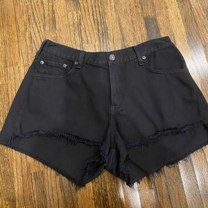 rag and bone black denim shorts